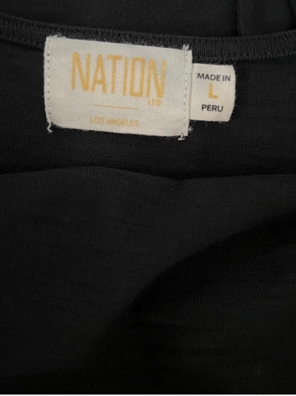Nation LTD Calissa Black Puff Sleeve Mini Dress Tie Back Size L - Picture 11 of 11